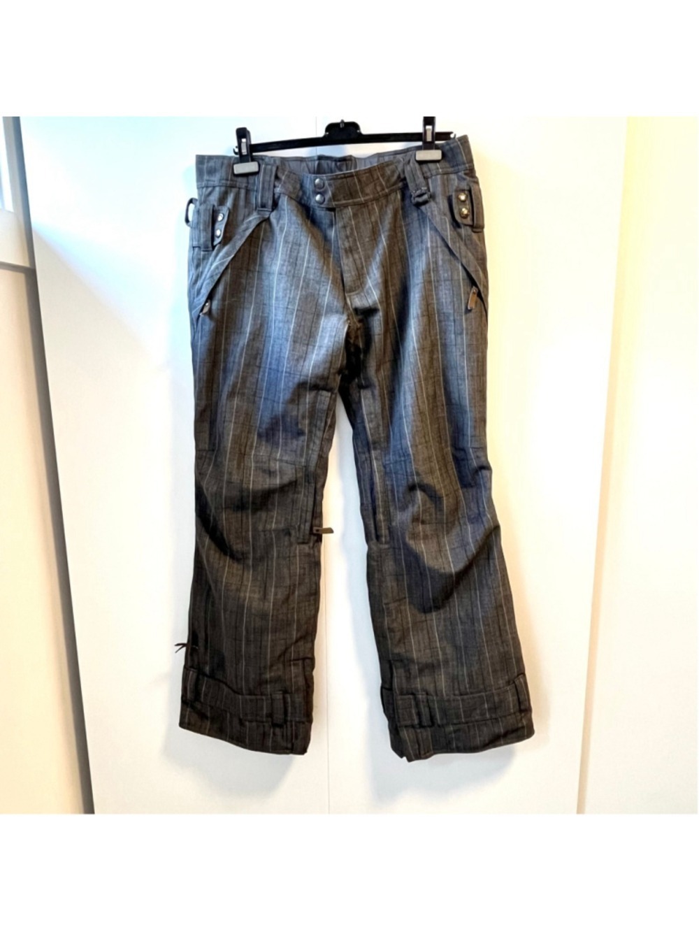 Vintage Y2K Betty Rides Women’s Ski Snowboard Pants Large Gray Plaid Insulated - Picture 3 of 17